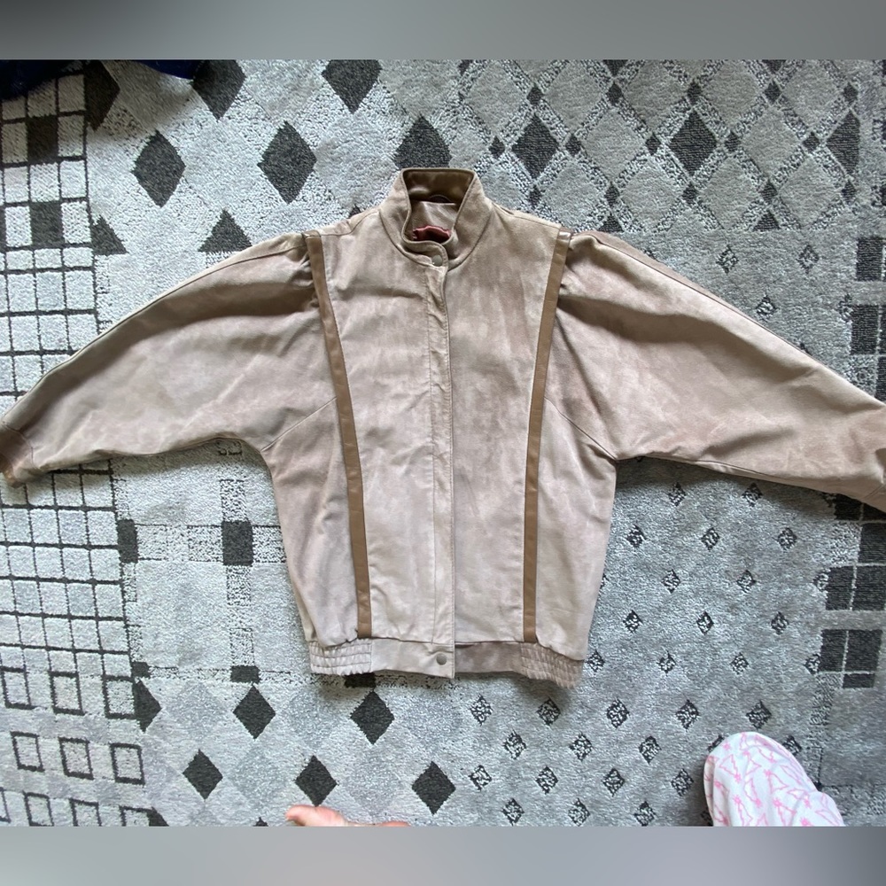Vtg The Boutique of Leathers Suede Batwing Sleeves Womens Bomber Jacket sz 6
